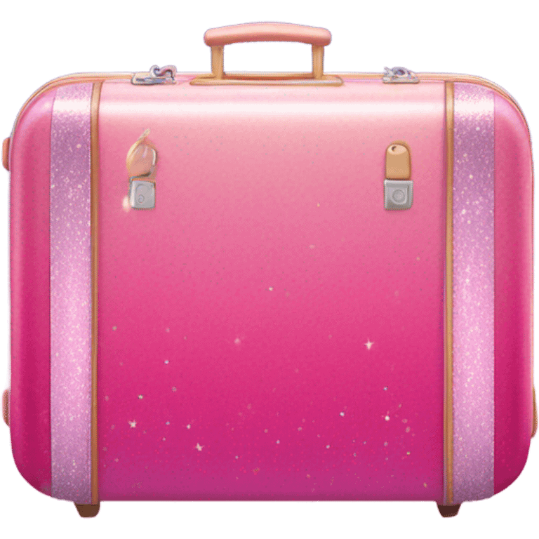 Pink ombre suitcase with glitter  emoji