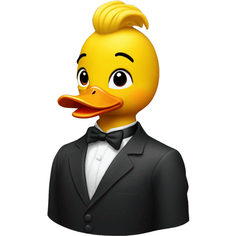 Rubber duck with a quiff emoji