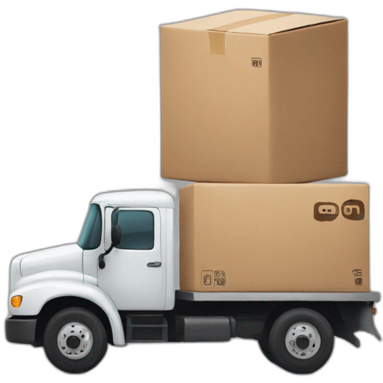 truck and amazon package emoji