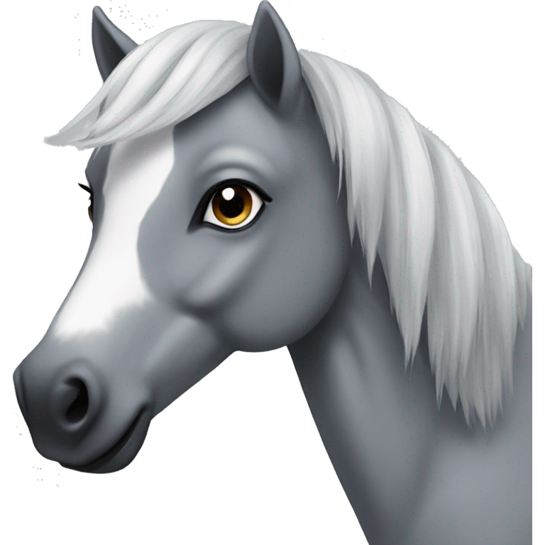 Grey Falabella pony emoji