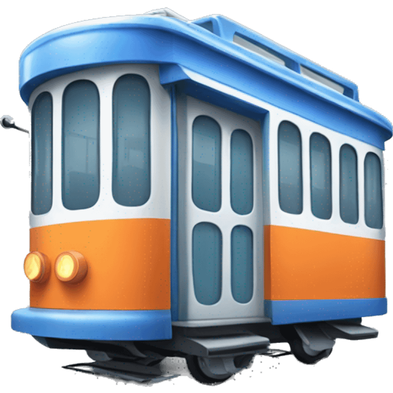 Blue orange white trolley emoji