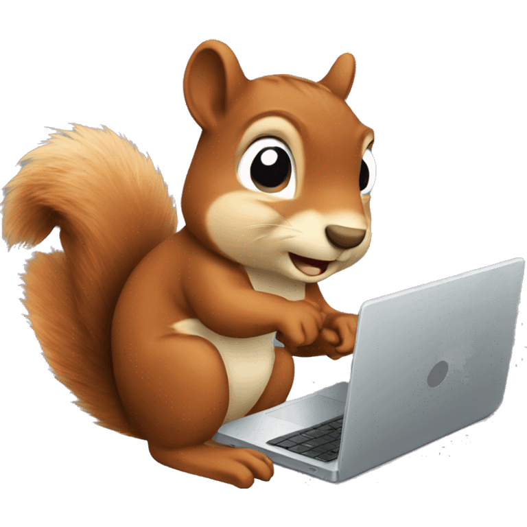 squirrel using laptop emoji