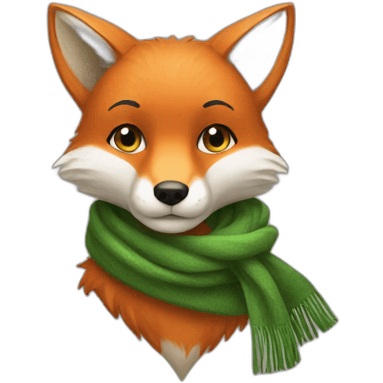 fox whit green scarf emoji