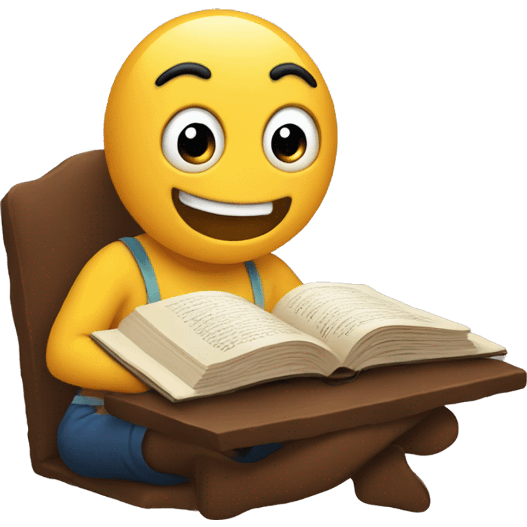 emoji reading a book emoji