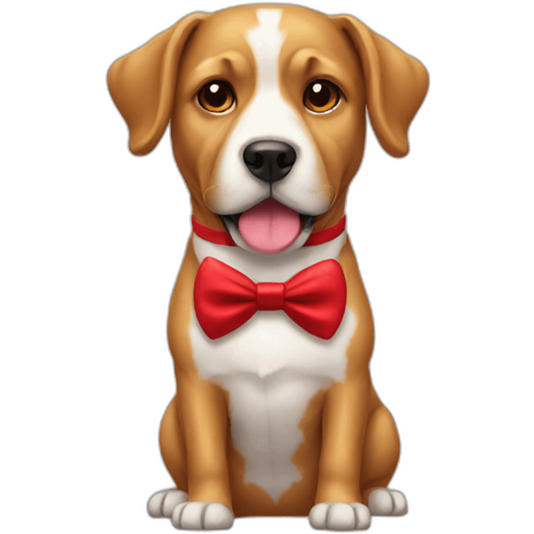 Dog with a red bowtie emoji