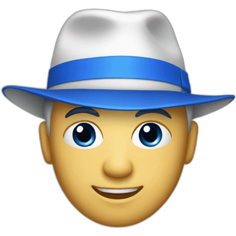 White with blue hat emoji