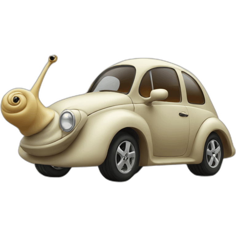 Car looking like a snail emoji