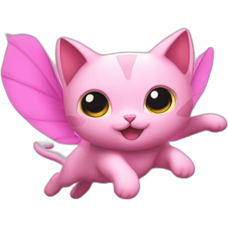 flying pink mew emoji