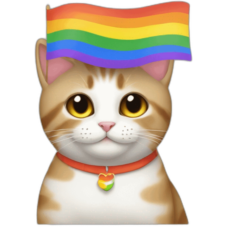 Cat with gay flag emoji