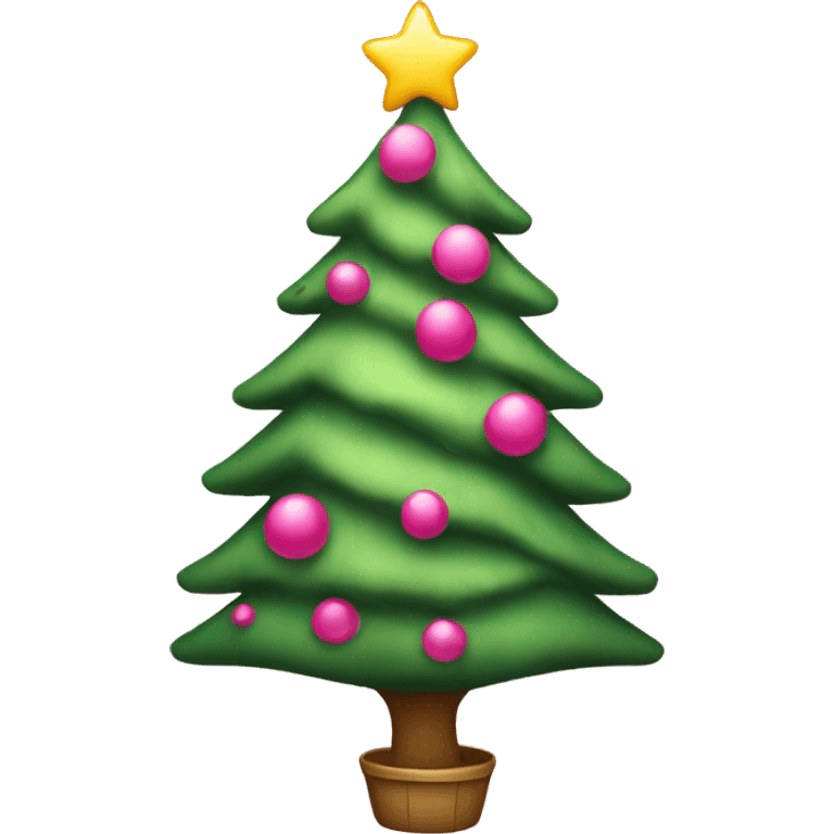 Chiritsmas tree with pink  emoji