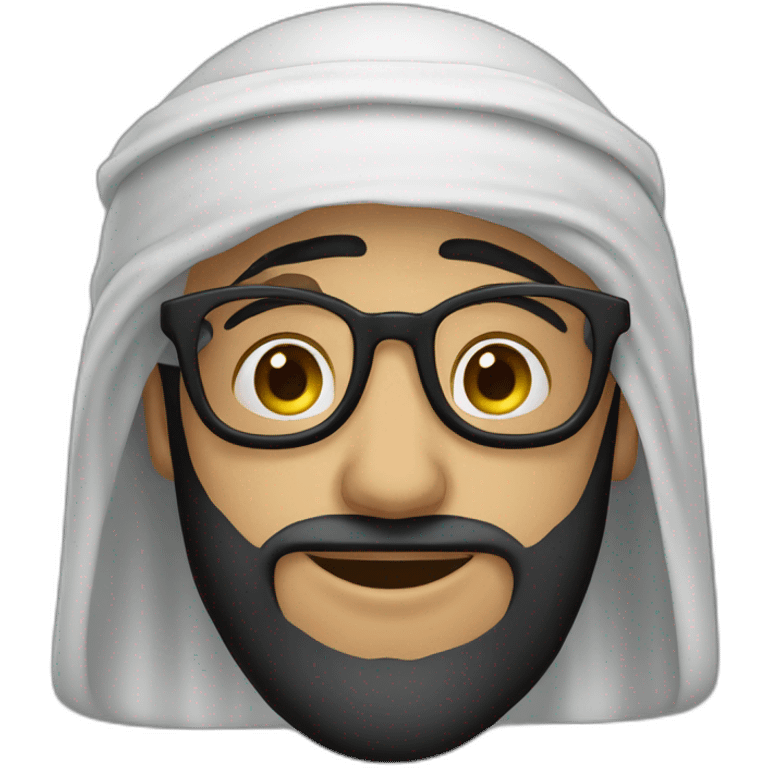 Musulman jeune arabe lunettes noir emoji