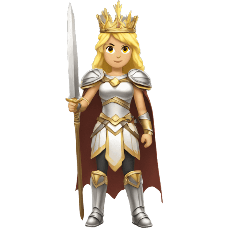 Blond Valkyrie full body with crown emoji