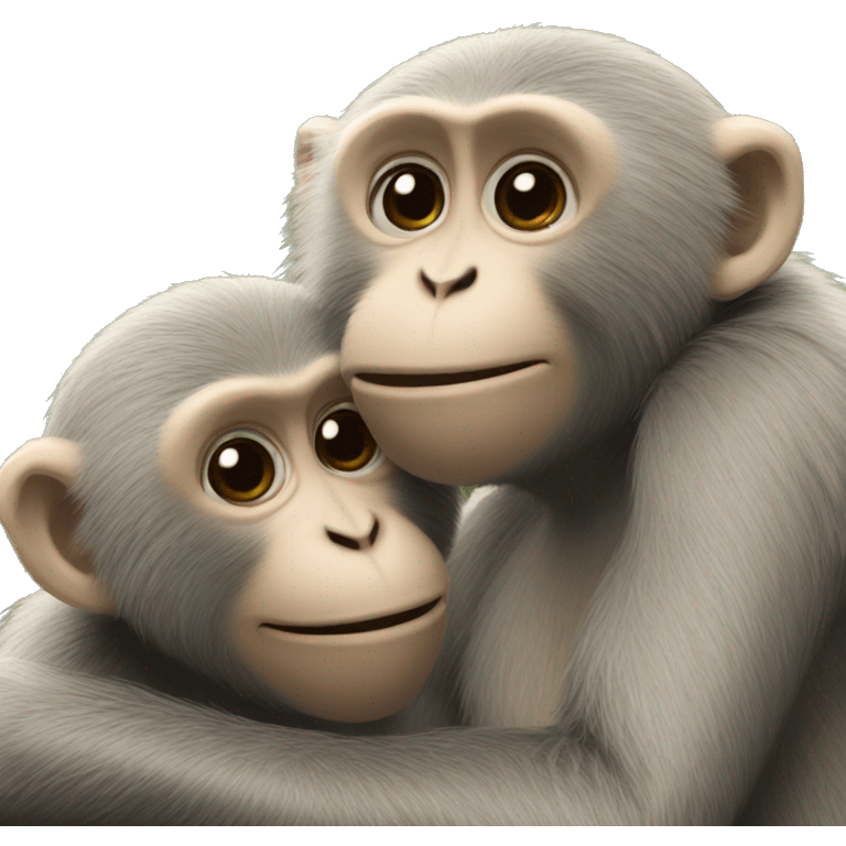 monkeys-hug-each-other emoji