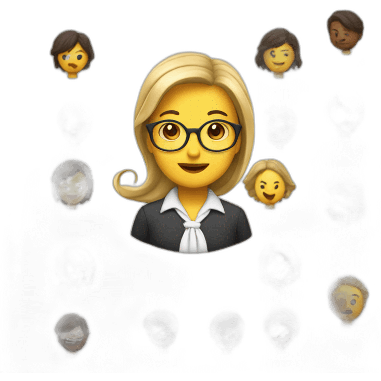 realiza a una maestra dando clases emoji