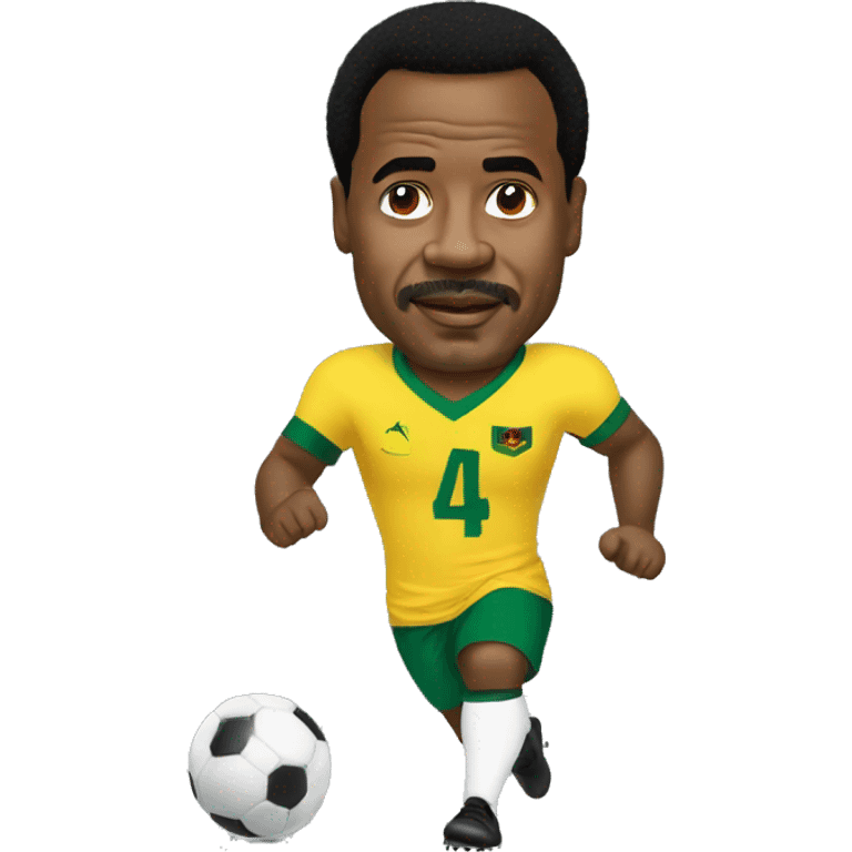 Paul Biya playing football emoji