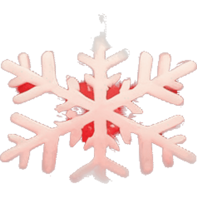 Realistic candy apple red snowflake isolated.  emoji