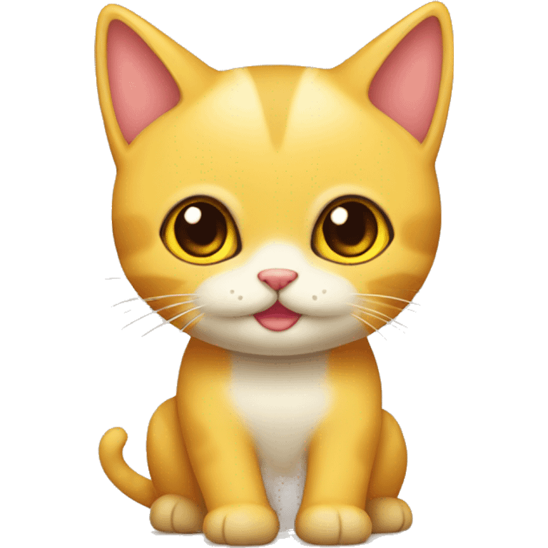 Gato con los hojos de corazon amarillo  emoji