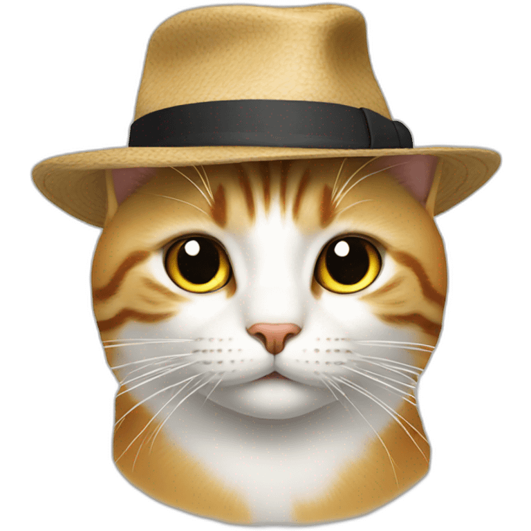 Un chat avec un chapeau emoji