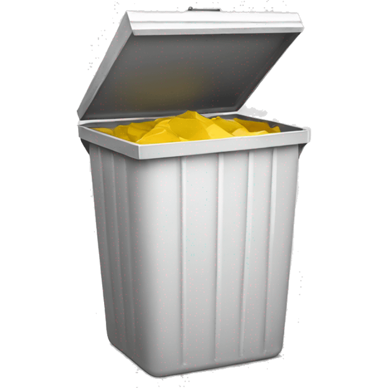 white, rectangular, metal garbage bin from the front emoji