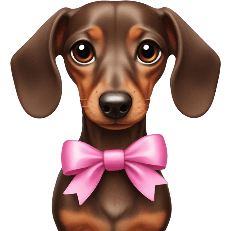 Mini Dachshund with pink bows emoji