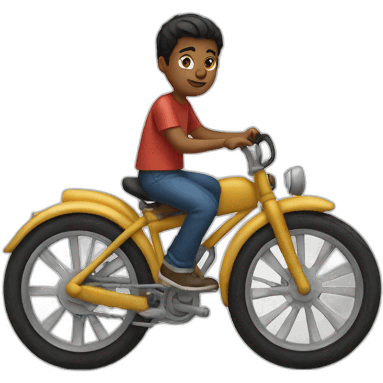 One boy sit inthe bike emoji