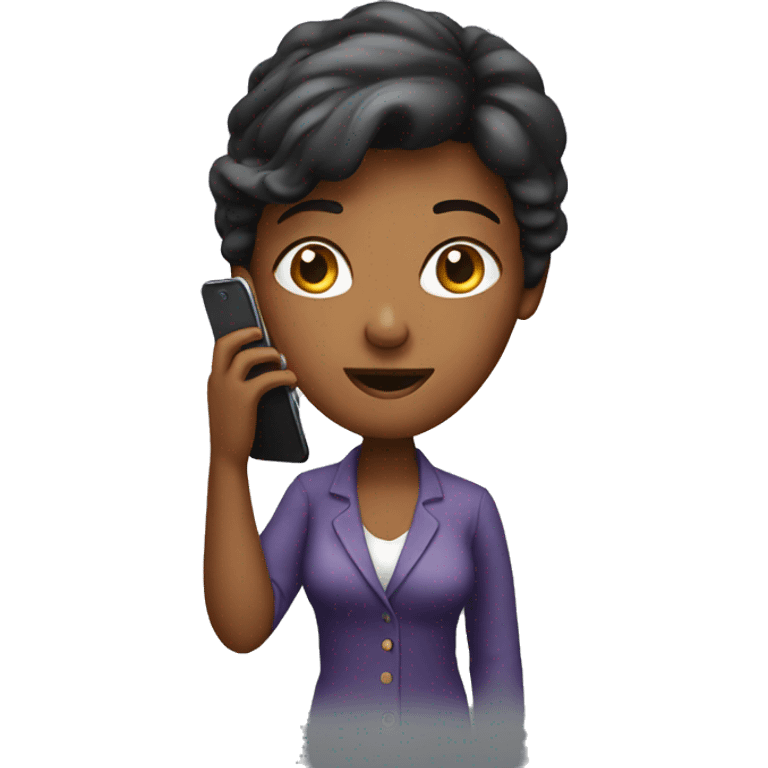 woman showing big phone emoji