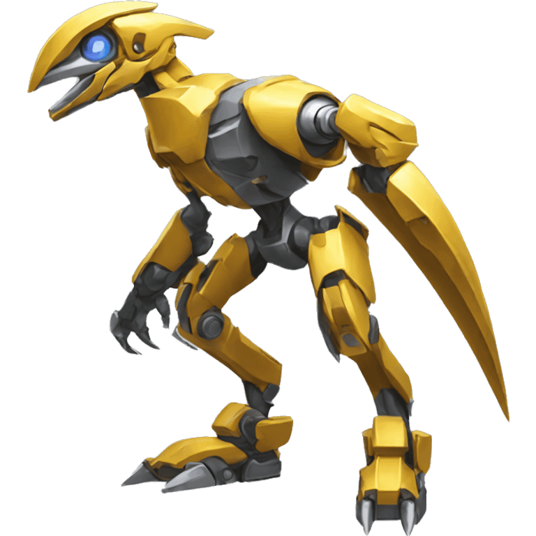 Metallic medabot-raptor full body emoji