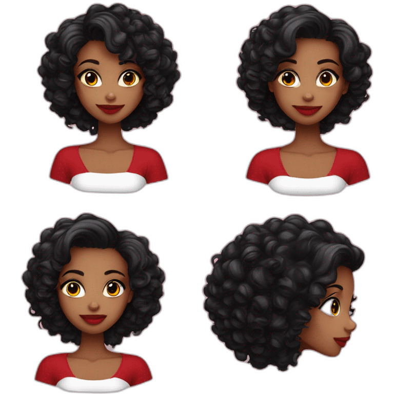 menina de cabelo preto e boca com batom vermelho emoji