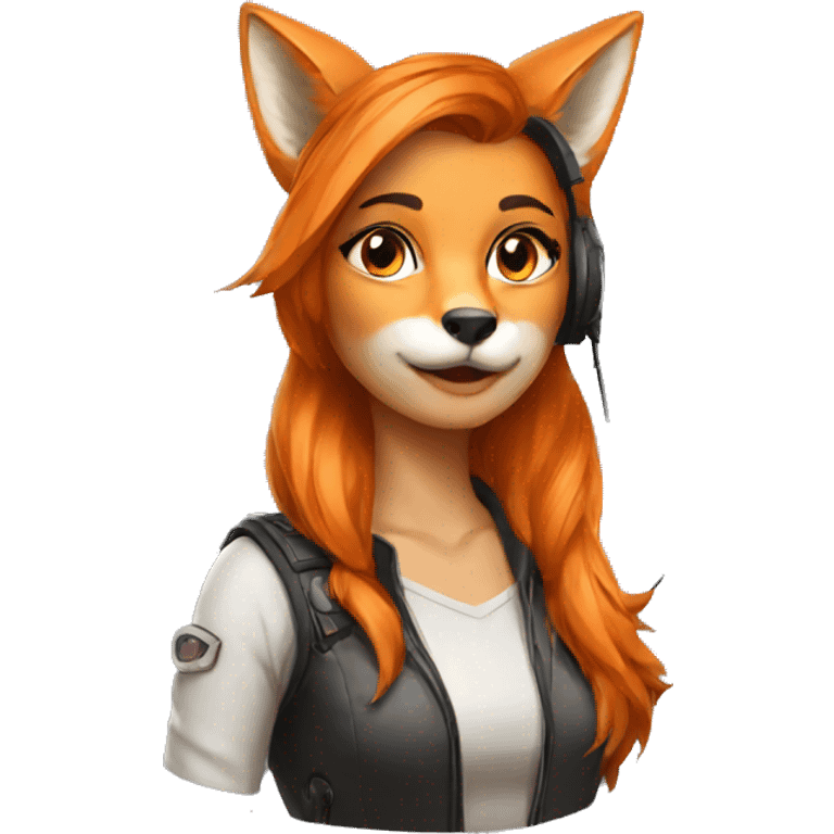 gamer girl fox  emoji