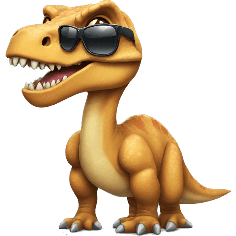 dinosaur with sunglasses on emoji