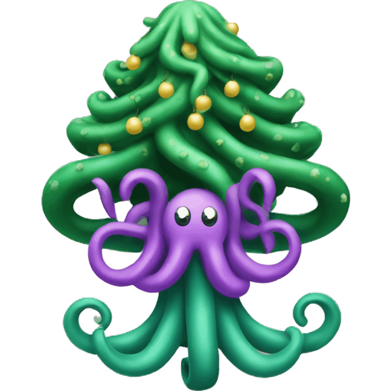 tentacles Christmas tree emoji