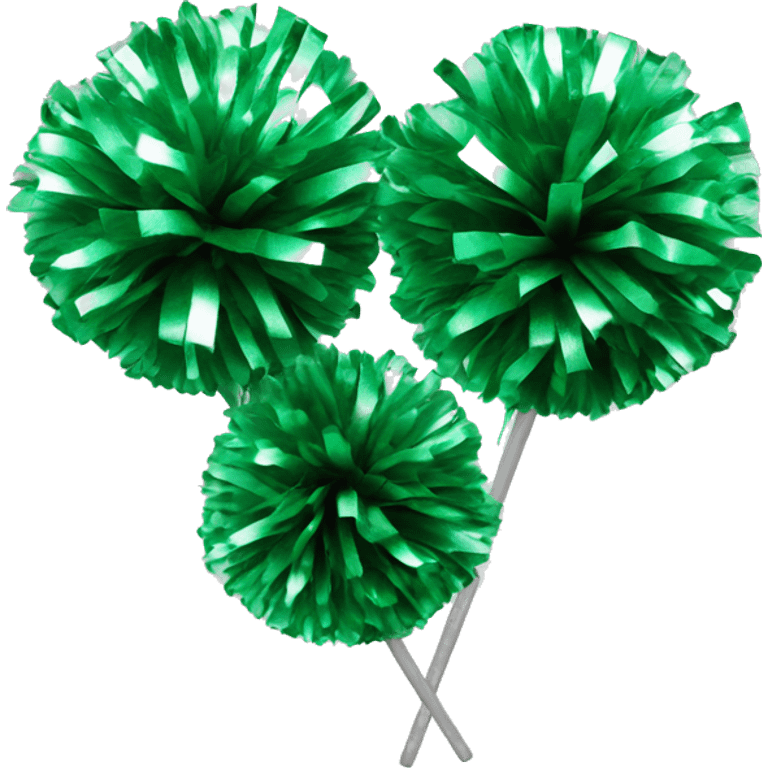 Two green silver cheerleading Pom Poms  emoji