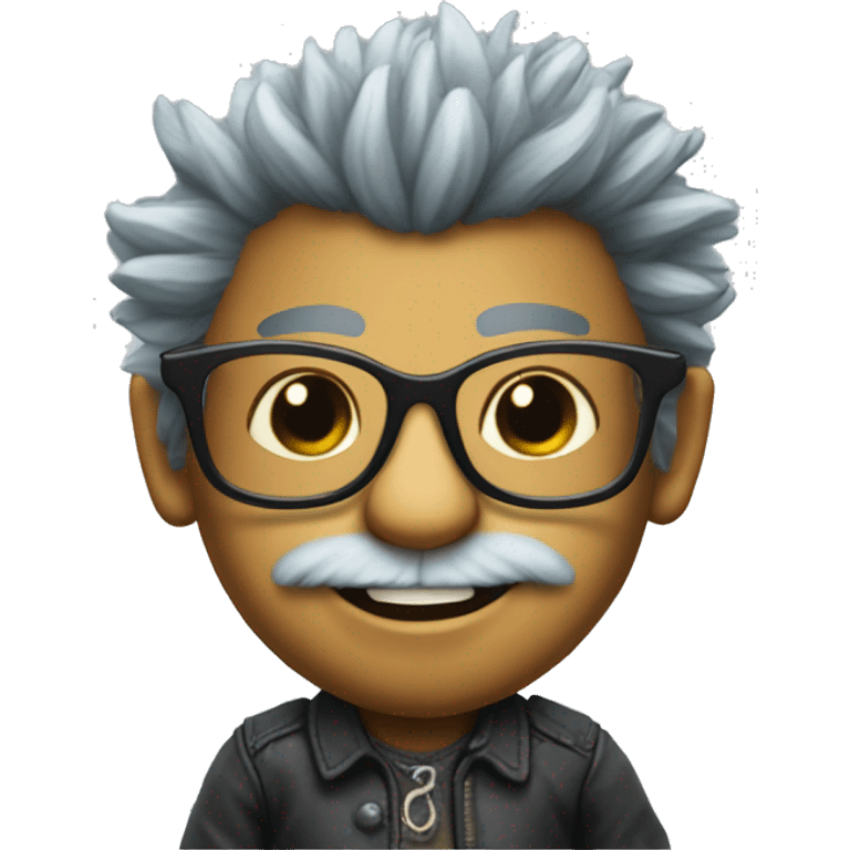 toy troll doll with glasses emoji