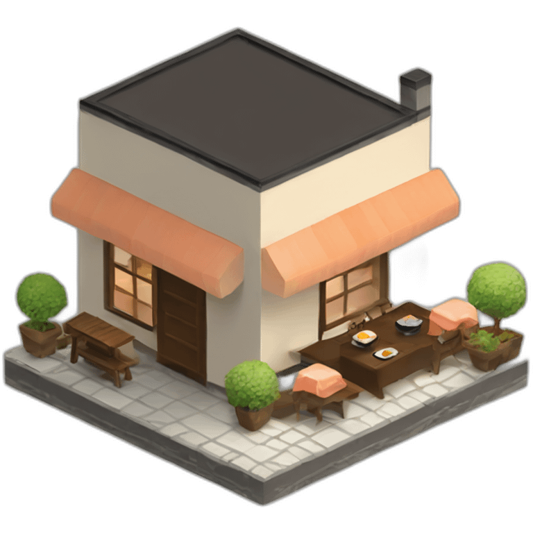 Sushi house isometric emoji