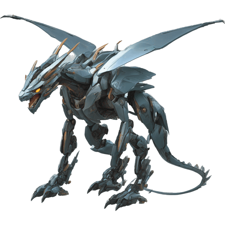 futuristic mecha Dragon full body emoji