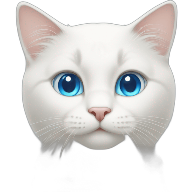 White cat with blue eyes emoji