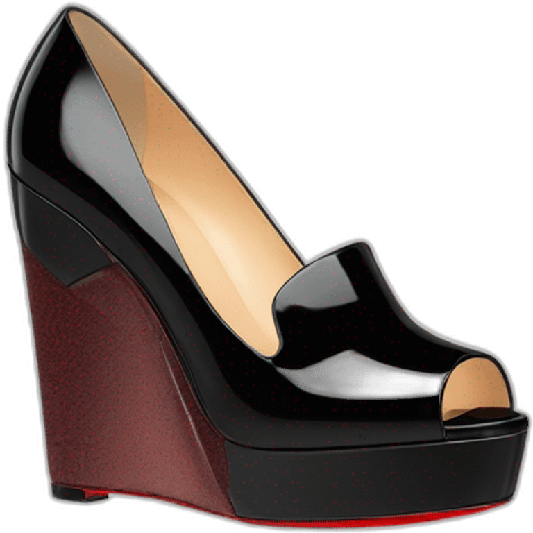 WEDGE heel LOUBOUTIN black PATENT emoji