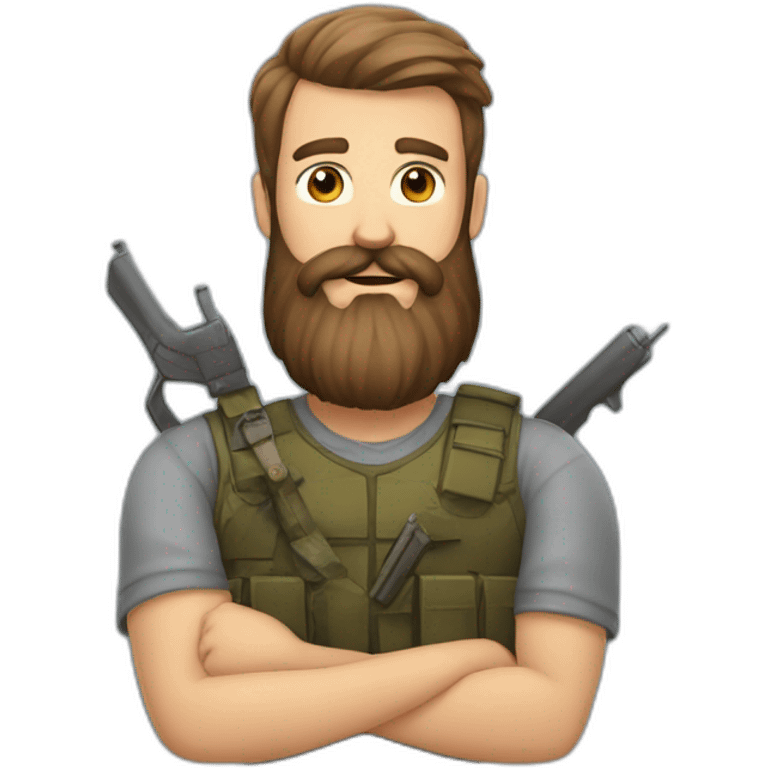 Homme barbu barbe avec arme emoji