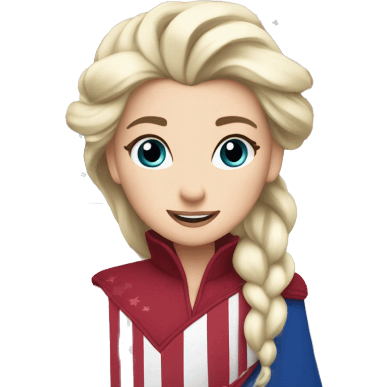 elsa rolling around in an american flag emoji