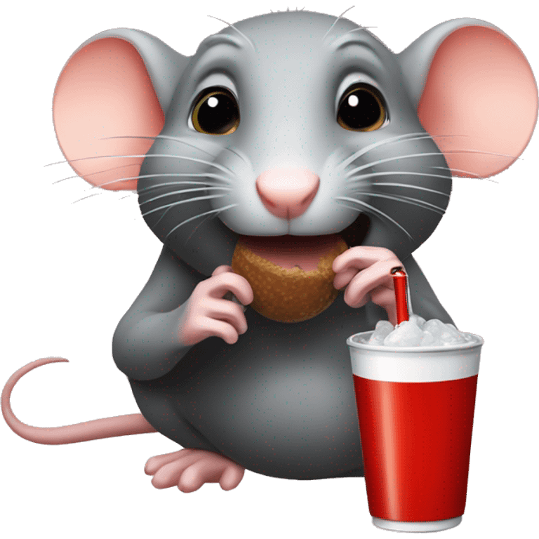 a rat sipping coke emoji