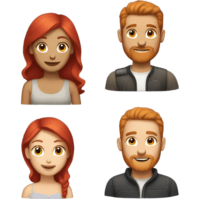 Red haired couple emoji