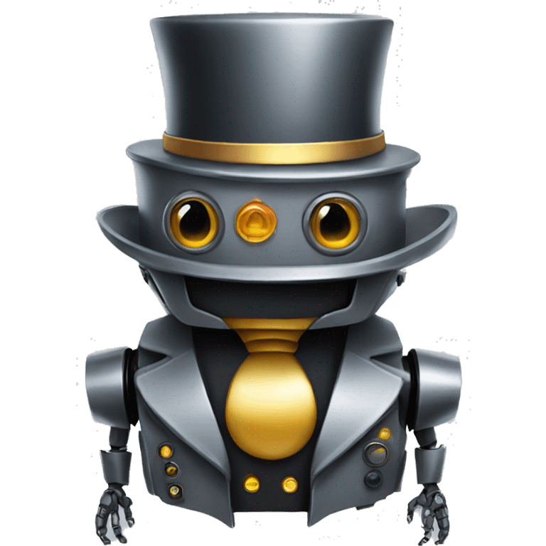 robot with tophat emoji