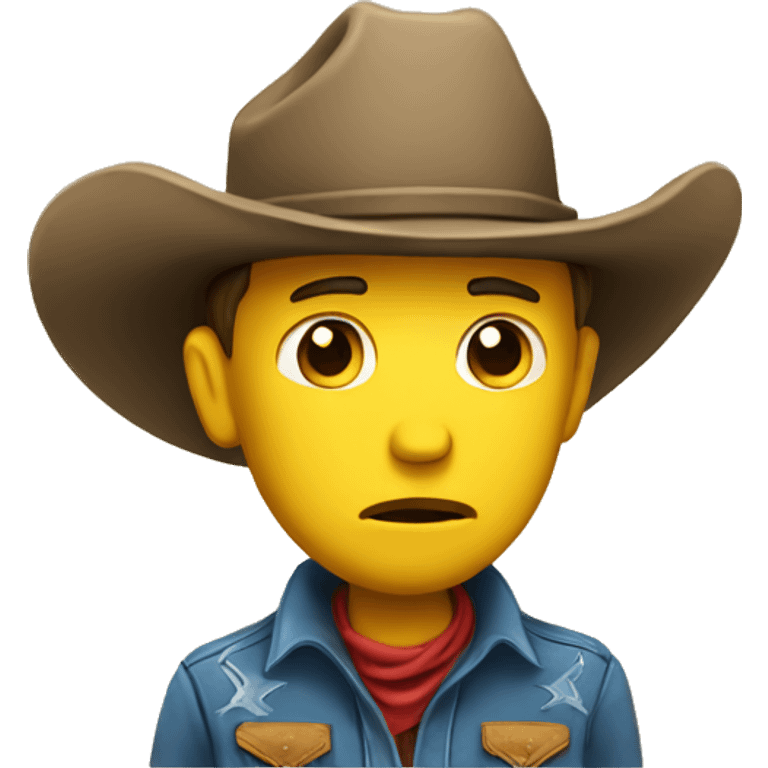 sad cowboy yellow emoji