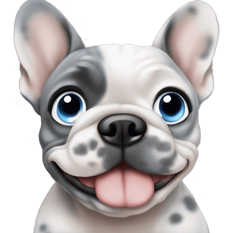 Merle Frenchie with blue eyes emoji