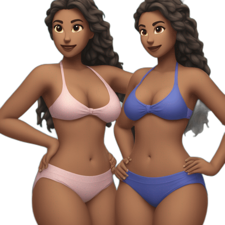 Slim-thicc Caucasian woman bikini hands on hips pose (beach body) emoji