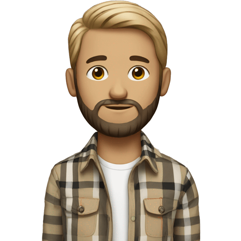 guy with beard and Burberry shirt  emoji