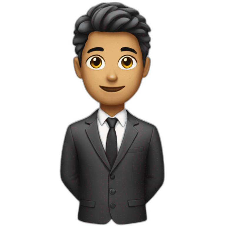 An adolescent in suit emoji