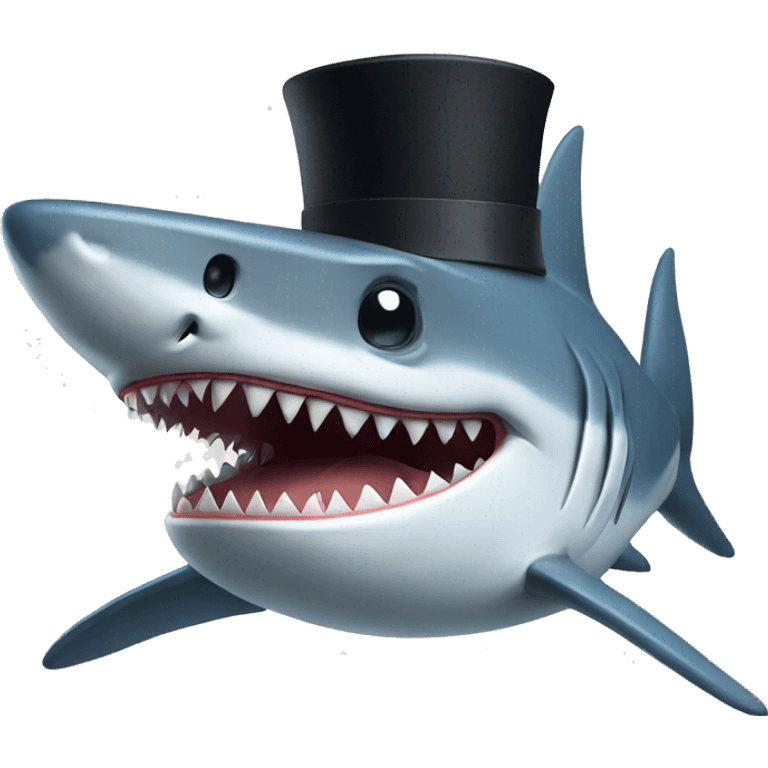 shark with tophat emoji