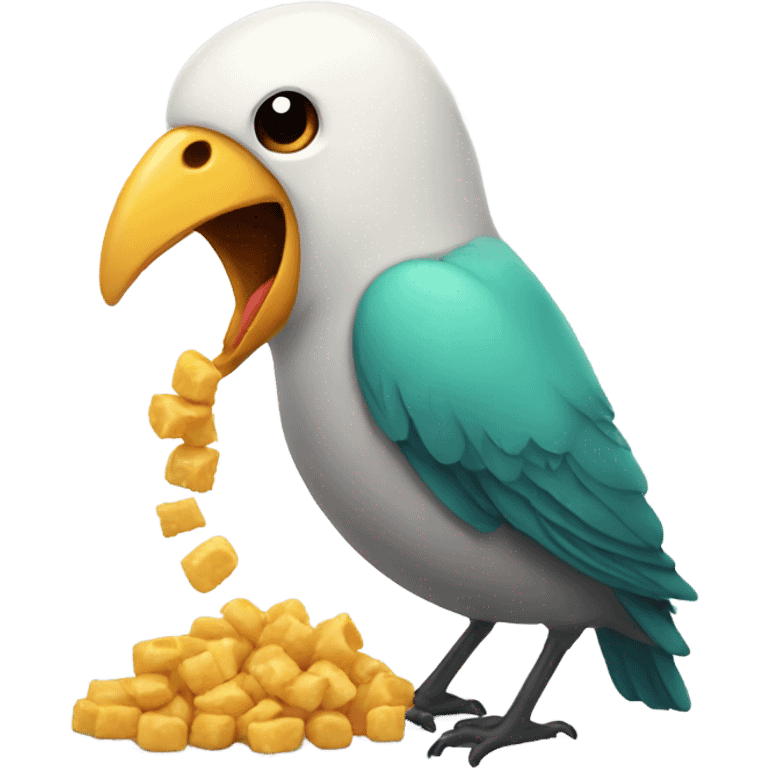 Bird eating food  emoji