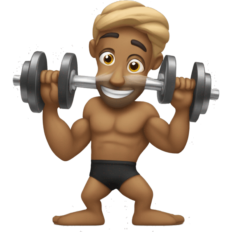 almond lifting dumbells emoji